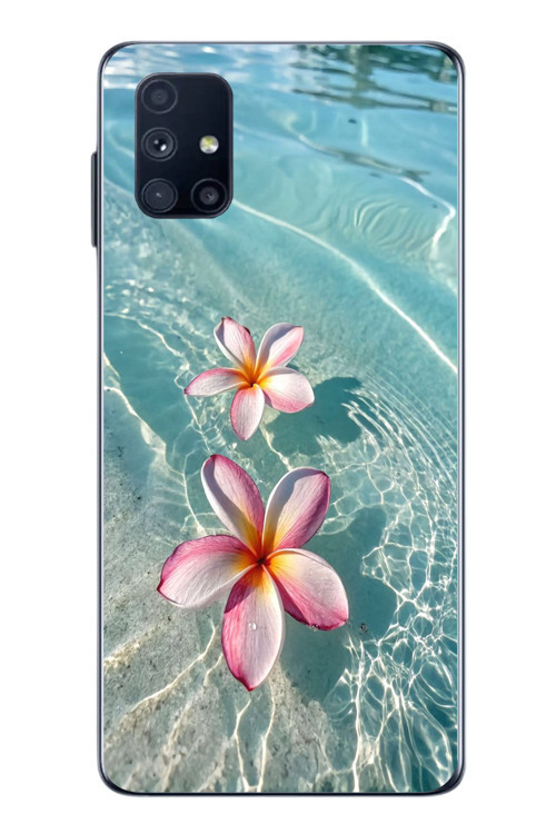 Samsung Galaxy M51 Uyumlu Denizde Çiçekler Baskılı Silikon Kılıf