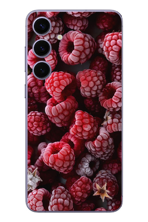 Samsung Galaxy S24 Plus Uyumlu Ahududu Frambuaz Baskılı Silikon Kılıf