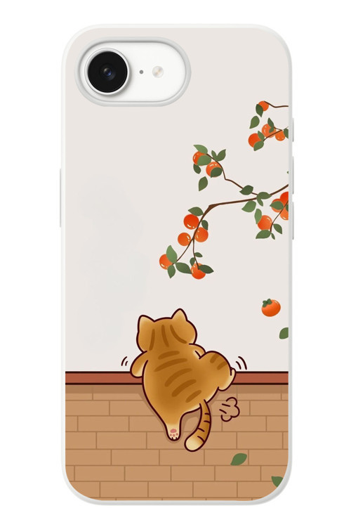 İphone 16e Uyumlu Kedi Tırmanıyor Baskılı Silikon Kılıf