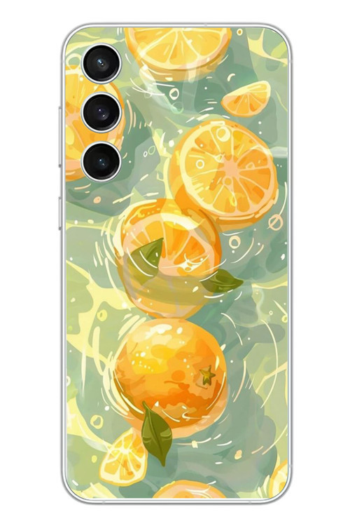 Samsung Galaxy S23 Fe Uyumlu Limonlar Pastel Baskılı Silikon Kılıf