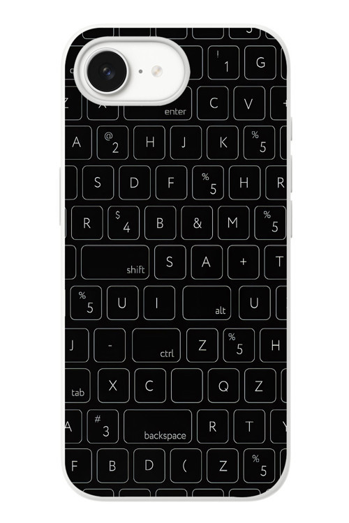 İphone 16e Uyumlu Klavye Tuşları Baskılı Silikon Kılıf