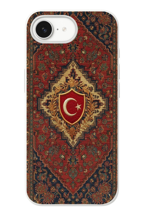 İphone 16e Uyumlu Türkiye Bayraklı Halı Baskılı Silikon Kılıf