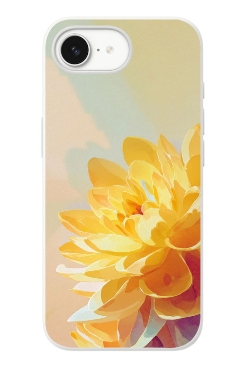 İphone 16e Uyumlu Sarı Çiçek Baskılı Silikon Kılıf