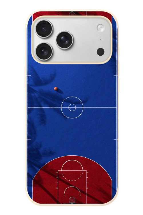 İphone 17 Pro Max Uyumlu Basketbol Sahası Baskılı Silikon Kılıf