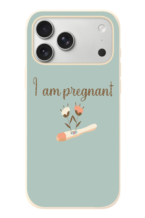 İphone 17 Pro Max Uyumlu I'm Pregnant Baskılı Silikon Kılıf