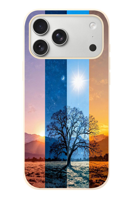 İphone 17 Pro Max Uyumlu Gündoğumu Mevsimi Baskılı Silikon Kılıf