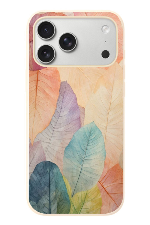 İphone 17 Pro Max Uyumlu Hafif Yapraklar Baskılı Silikon Kılıf