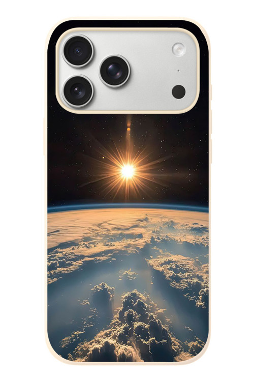 İphone 17 Pro Max Uyumlu Uzay Günbatımı Baskılı Silikon Kılıf