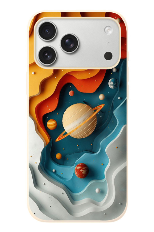İphone 17 Pro Max Uyumlu Uzay Renk Paleti Baskılı Silikon Kılıf