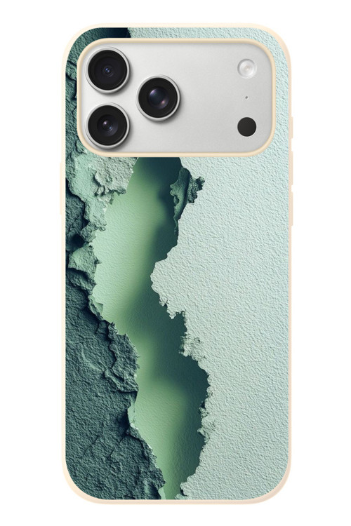 İphone 17 Pro Max Uyumlu Koyu Yeşil İzler Baskılı Silikon Kılıf