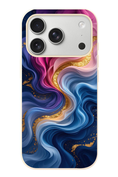 İphone 17 Pro Uyumlu Renk Katranı Baskılı Silikon Kılıf