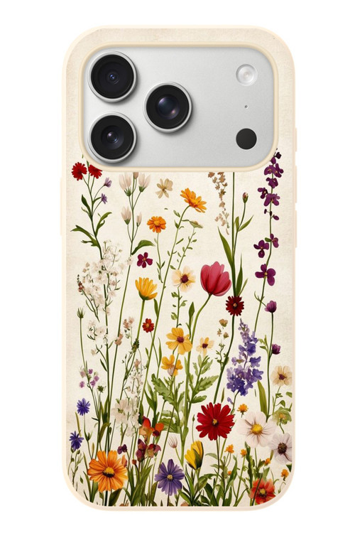 İphone 17 Pro Uyumlu Zarif Çiçekler Baskılı Silikon Kılıf