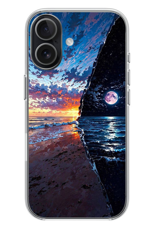 İphone 17 Uyumlu Deniz Günbatımı Baskılı Silikon Kılıf