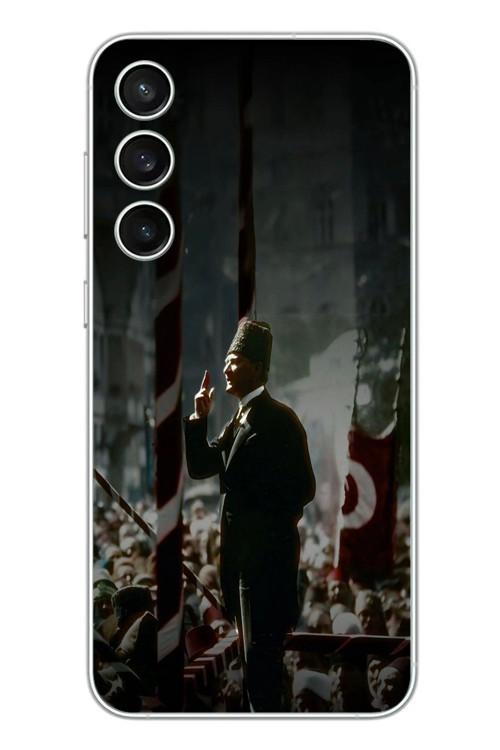 Samsung Galaxy S23 Fe Uyumlu Atatürk Hitap Ediyor Baskılı Silikon Kılıf