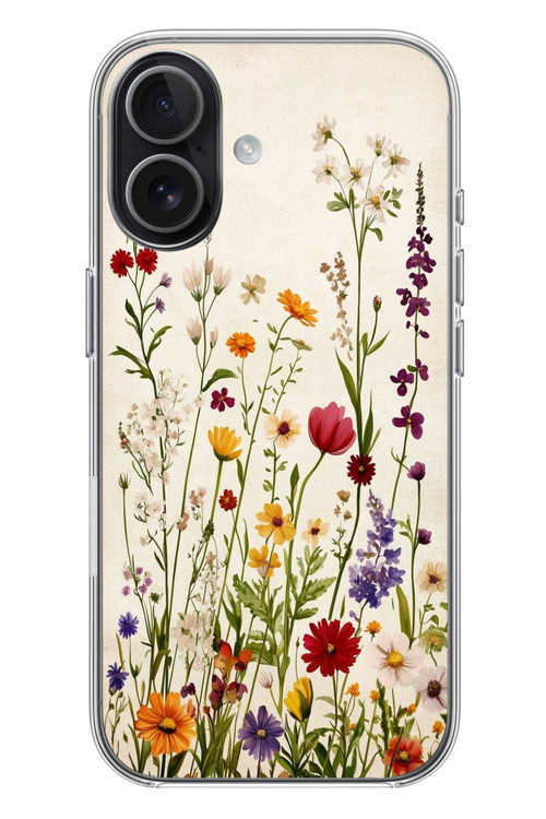 İphone 17 Uyumlu Zarif Çiçekler Baskılı Silikon Kılıf
