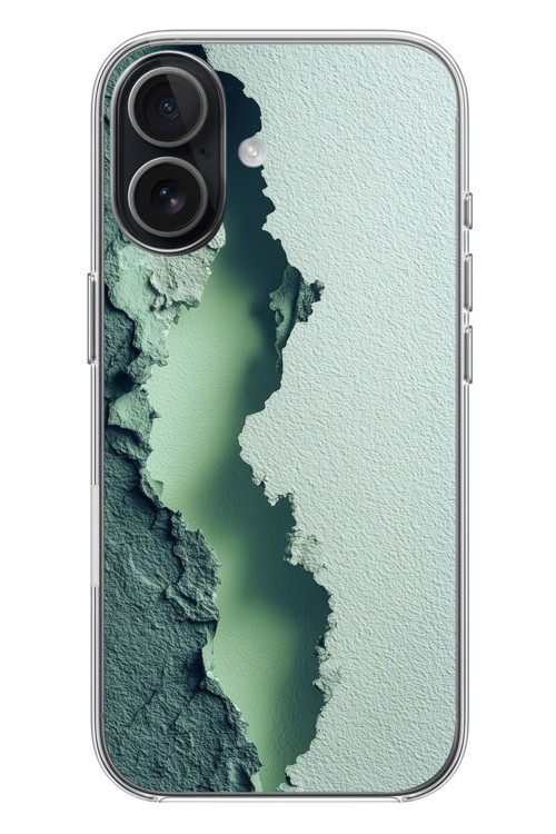 İphone 17 Uyumlu Koyu Yeşil İzler Baskılı Silikon Kılıf