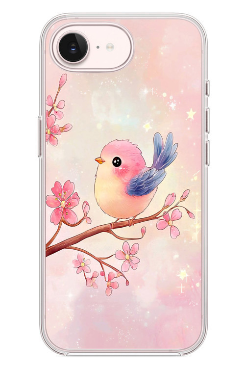 İphone 17e Uyumlu Dalda ki Kuş Baskılı Silikon Kılıf