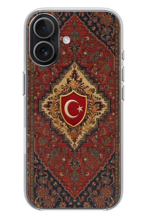 İphone 17 Uyumlu Türkiye Bayraklı Halı Baskılı Silikon Kılıf