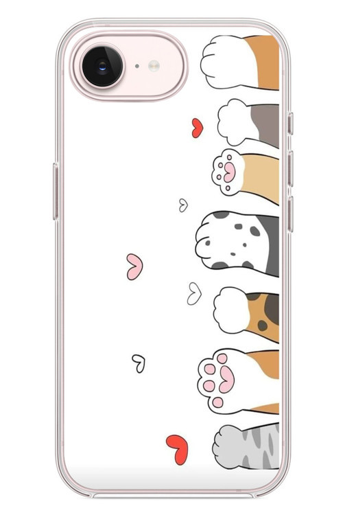 İphone 17e Uyumlu Kedi Harekatı Patileri Baskılı Silikon Kılıf