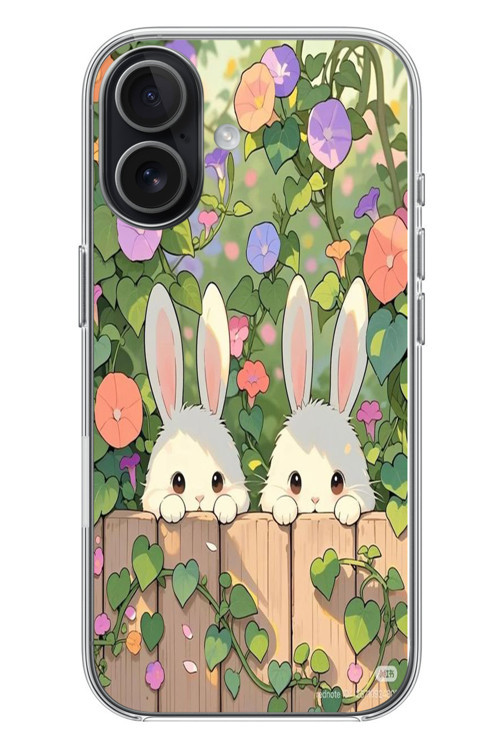 İphone 17 Uyumlu Tavşan Kardeşler Baskılı Silikon Kılıf