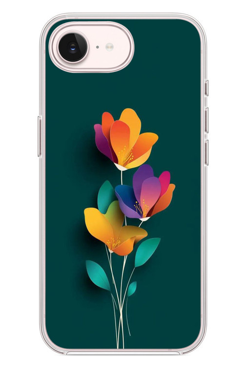 İphone 17e Uyumlu Modernizimin Çicekleri Baskılı Silikon Kılıf