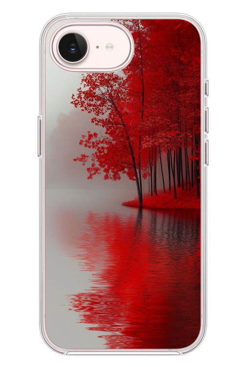 İphone 17e Uyumlu Sonbahar Gölü Baskılı Silikon Kılıf
