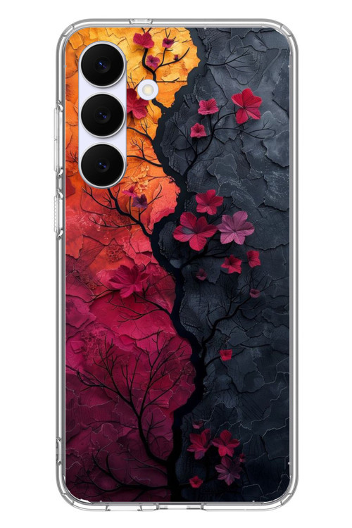 Samsung Galaxy S25 FE Uyumlu Yaprak Geçişkenliği Baskılı Silikon Kılıf