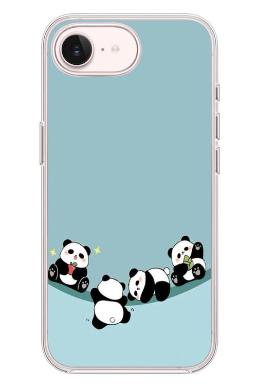 İphone 17e Uyumlu Panda Ailesi Baskılı Silikon Kılıf