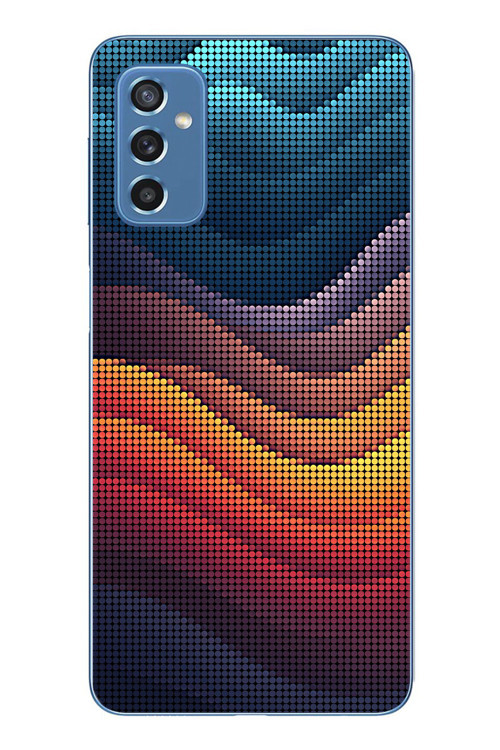 Samsung Galaxy M52 Uyumlu Noktalı Renkler Baskılı Silikon Kılıf