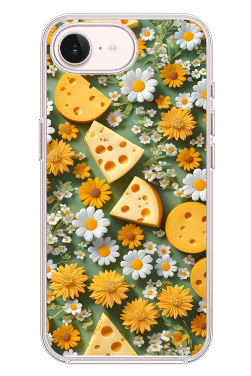 İphone 17e Uyumlu Peynirler Baskılı Silikon Kılıf
