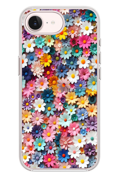 İphone 17e Uyumlu Pastel Çiçekler Baskılı Silikon Kılıf