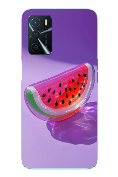 Oppo A16 Uyumlu Karpuz Jelibon Baskılı Silikon Kılıf