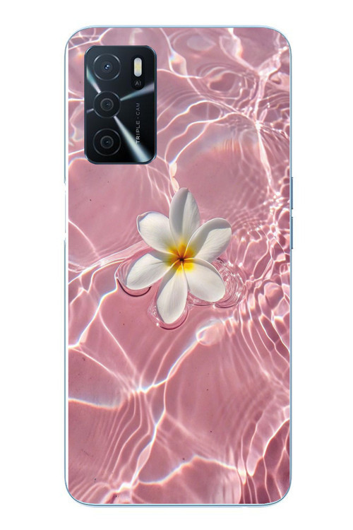 Oppo A16 Uyumlu Dalgalı Papatya Baskılı Silikon Kılıf