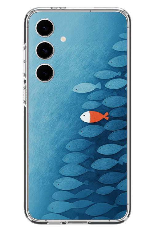 Samsung Galaxy S24 FE Uyumlu Balıklar Yüzüyor Baskılı Silikon Kılıf