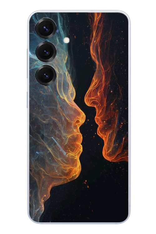 Samsung Galaxy S25 Uyumlu Kavuşan Çizgiler Baskılı Silikon Kılıf