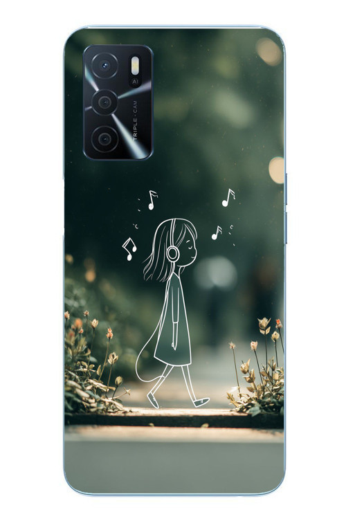 Oppo A16 Uyumlu Neon Kız Çocugu Baskılı Silikon Kılıf