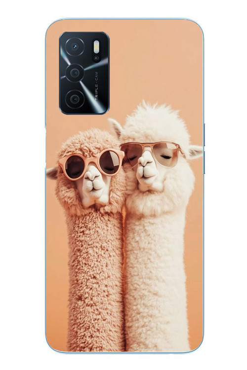 Oppo A16 Uyumlu Sevgili Lamalar Baskılı Silikon Kılıf