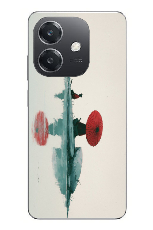 Oppo A3 Uyumlu Japon Şemsiyesi Baskılı Silikon Kılıf