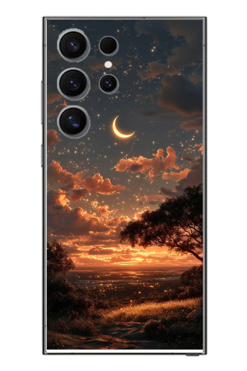Samsung Galaxy S24 Ultra Uyumlu Ay Gecesi Baskılı Silikon Kılıf
