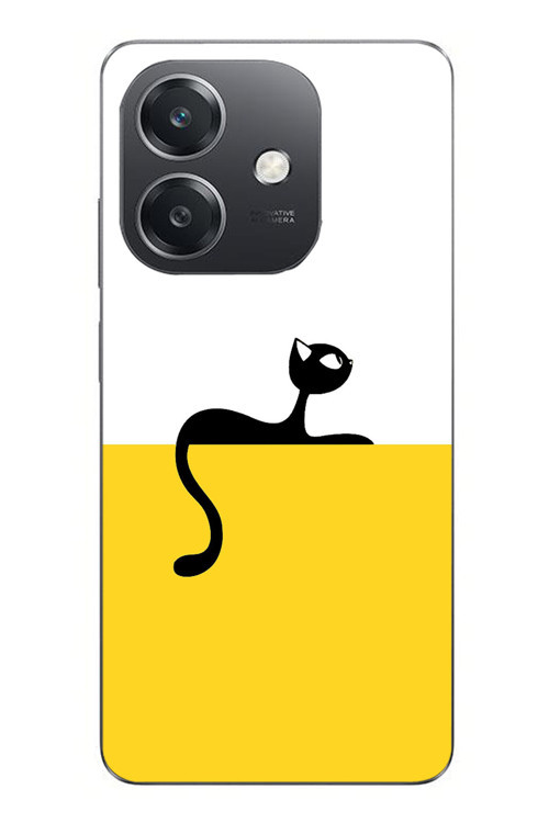 Oppo A3 Uyumlu Dişi Kedi Baskılı Silikon Kılıf
