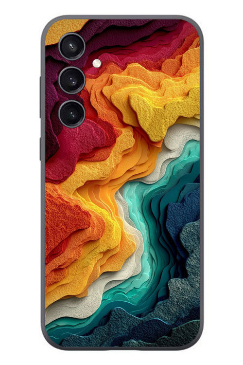Samsung Galaxy S23 Uyumlu Renk Dalgaları Baskılı Silikon Kılıf