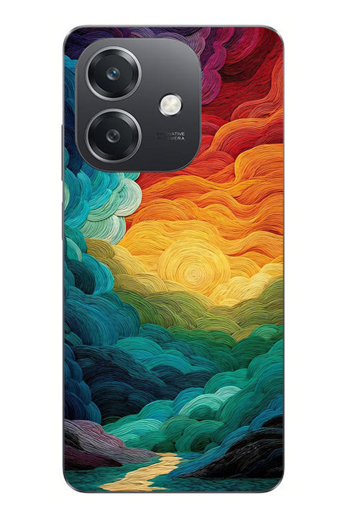 Oppo A3 Uyumlu Gün Doğumu ve Batımı Baskılı Silikon Kılıf