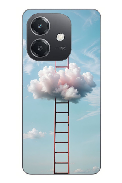Oppo A3 Uyumlu Buluta Çıkan Merdiven Baskılı Silikon Kılıf