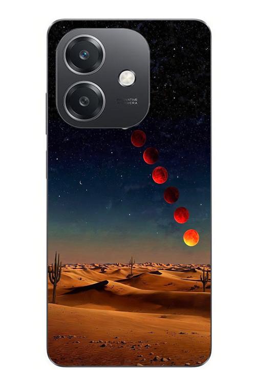 Oppo A3 Uyumlu Ayın Geçişi Baskılı Silikon Kılıf