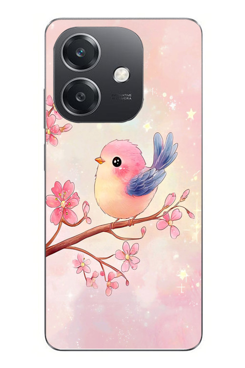 Oppo A3 Uyumlu Dalda ki Kuş Baskılı Silikon Kılıf