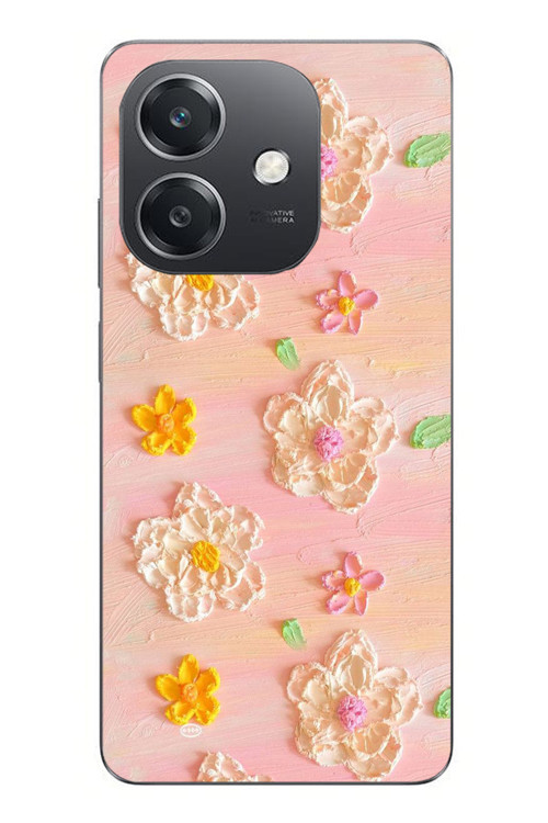 Oppo A3 Uyumlu Pastel Papatya Baskılı Silikon Kılıf