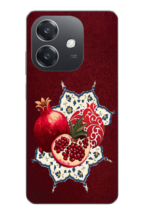 Oppo A3 Uyumlu Nar Retro Baskılı Silikon Kılıf