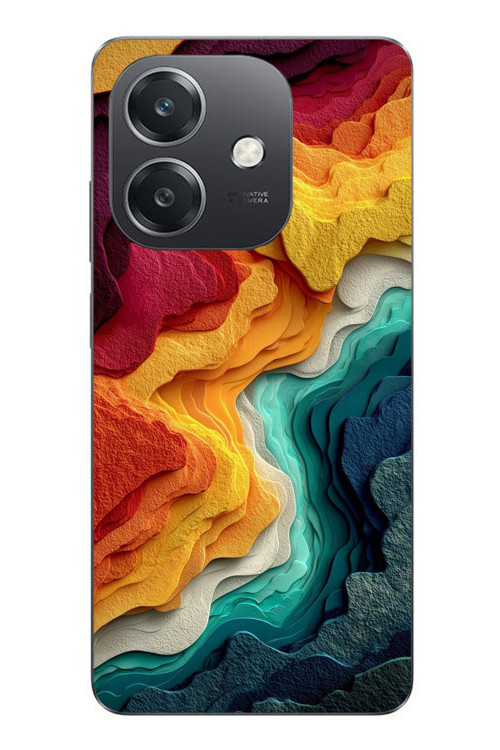 Oppo A3 Uyumlu Renk Dalgaları Baskılı Silikon Kılıf