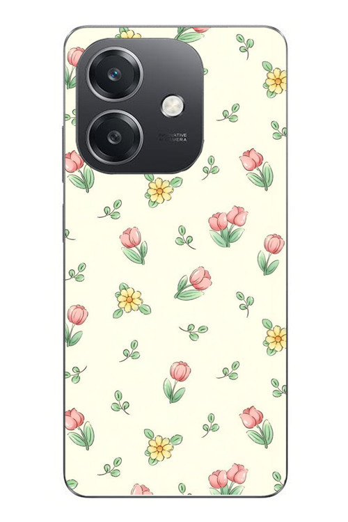 Oppo A3 Uyumlu Lale Çiçekleri Baskılı Silikon Kılıf