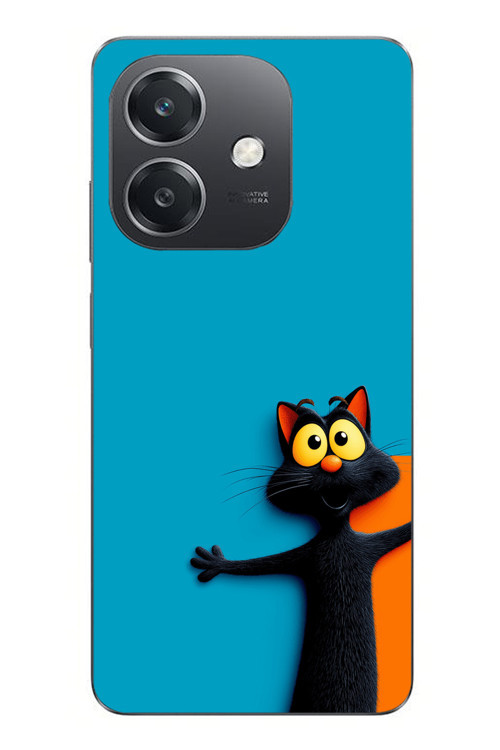 Oppo A3 Uyumlu Kedi Uyarısı Baskılı Silikon Kılıf